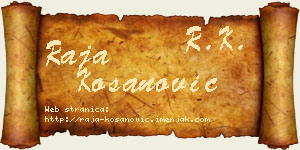 Raja Kosanović vizit kartica